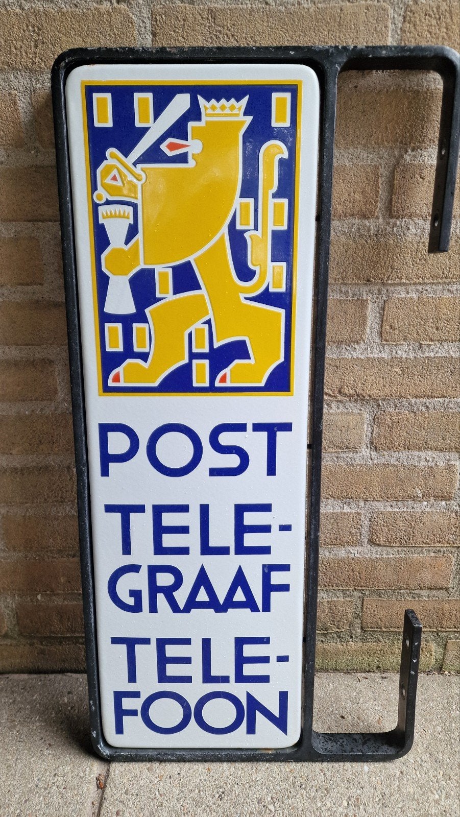 Emaille PTT Post Telegraaf Telefoon Reclamebord, Antiek en Kunst, Ophalen of Verzenden