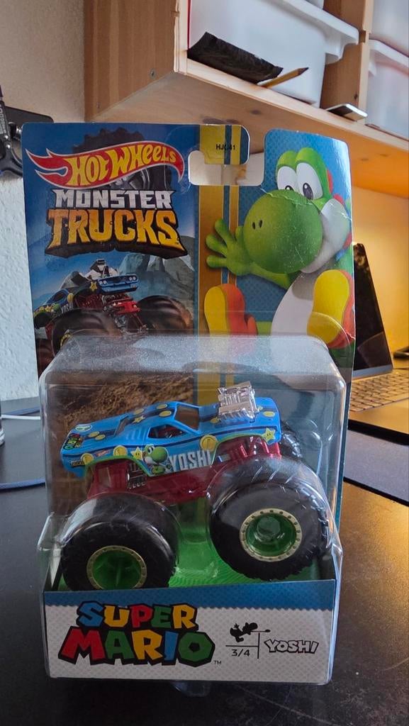Hot Wheels Monster Trucks Super Mario Yoshi, Ophalen of Verzenden, Nieuw