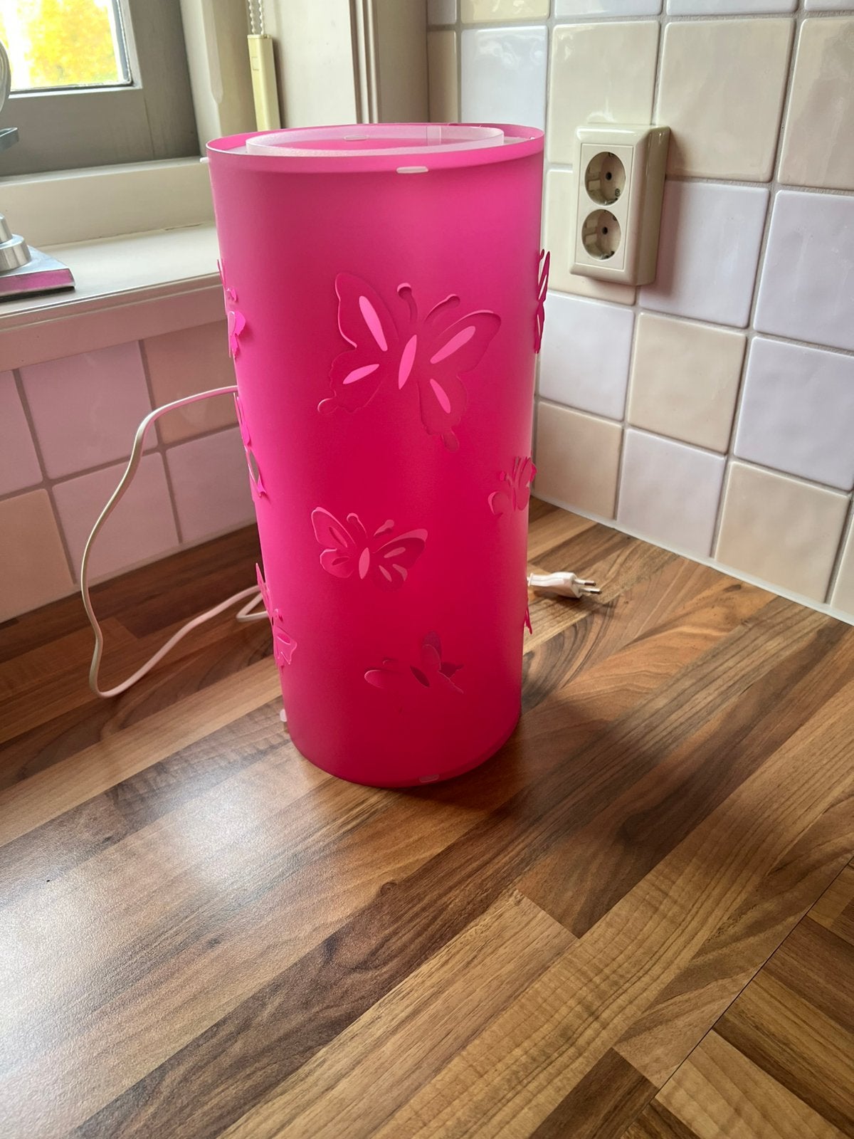 Roze vlinderlamp, Ophalen, Zo goed als nieuw, Lamp