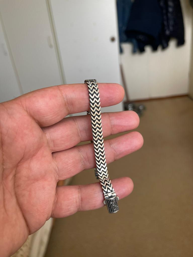 925 zilveren Armband lengte 20 cm breed 8mm nieuw, Sieraden, Tassen en Uiterlijk, Armbanden, Ophalen of Verzenden, Nieuw, Zilver