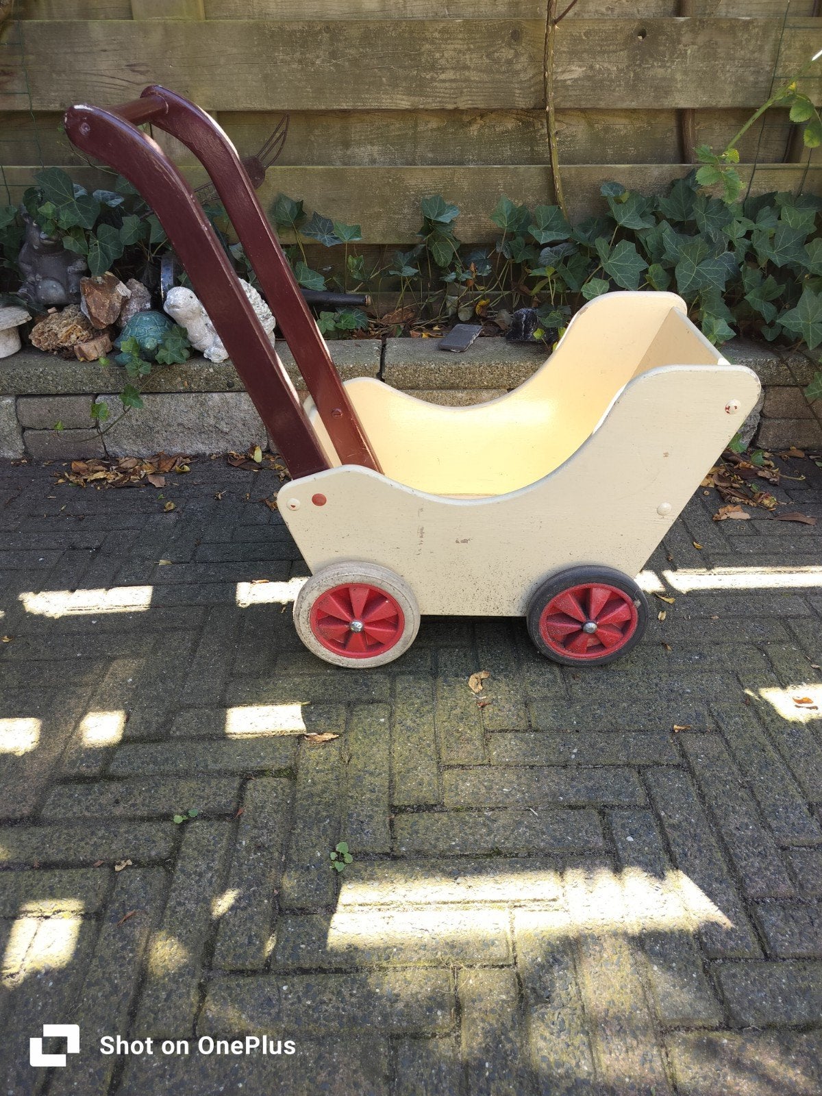 Antiek Houten Poppenwagen - Vintage Speelgoed, Antiek en Kunst, Antiek | Speelgoed, Ophalen