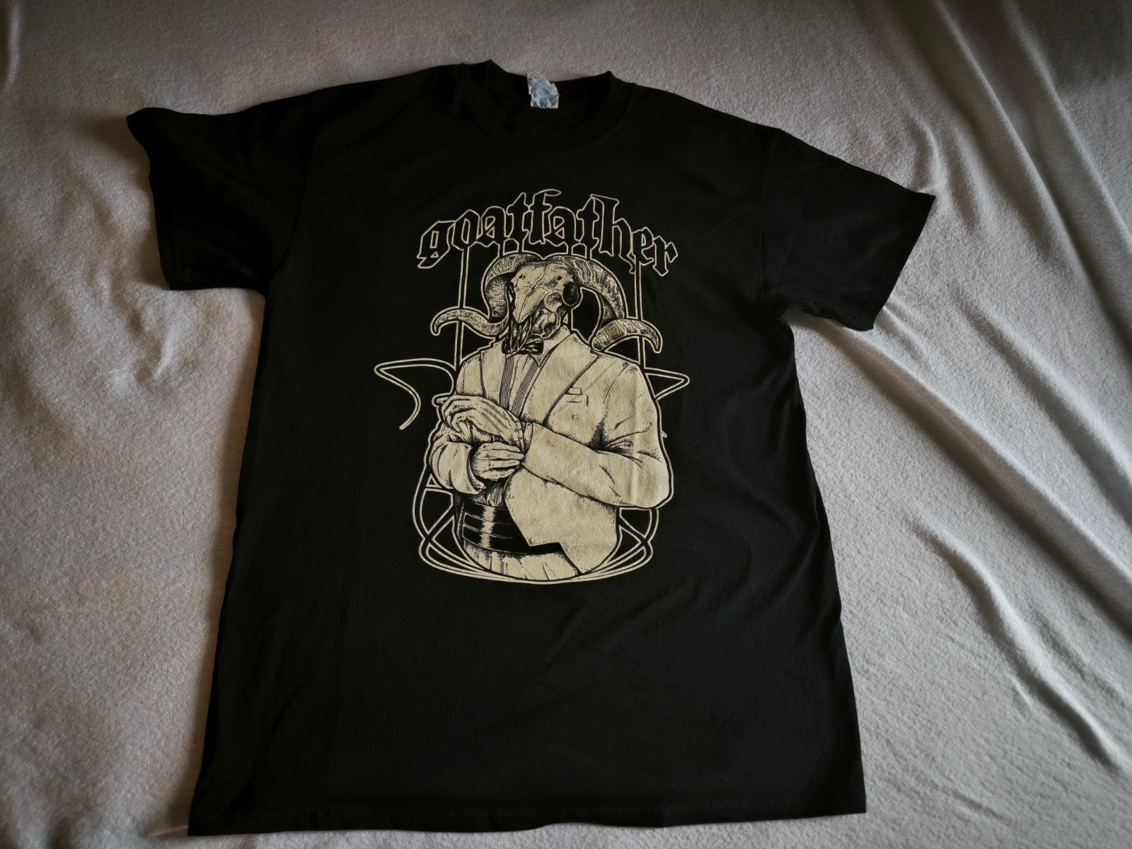 Goatfather t-shirt, Kleding | Heren, Ophalen of Verzenden, Zo goed als nieuw, Maat 48/50 (M), Zwart