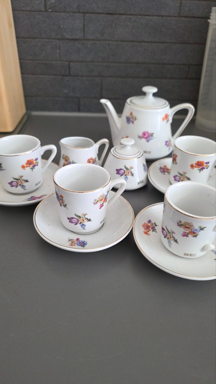 Vintage Van Nelle Poppenservies - Compleet met theepot, Antiek en Kunst, Ophalen of Verzenden