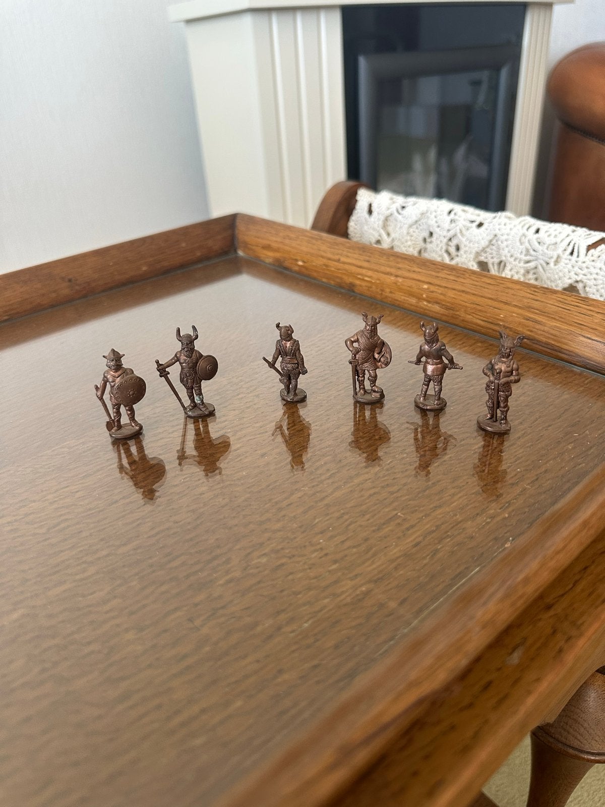 Set van 6 Viking beeldjes - Bronzen miniaturen, Ophalen of Verzenden, Gebruikt