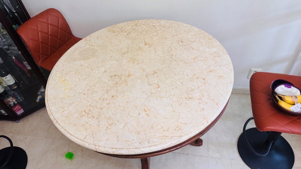 Marble top dining table, Ophalen, Rond, Zo goed als nieuw, Overige materialen