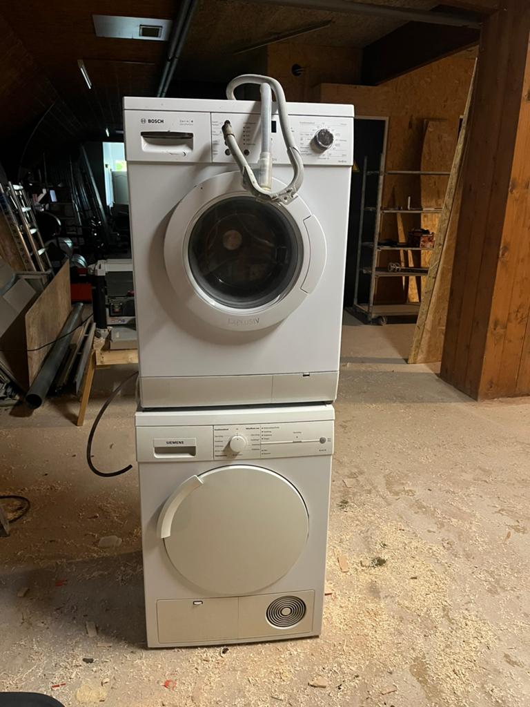Bosch Wasmachine & Siemens Droger Set, Witgoed en Apparatuur, Was-droogcombinaties, Gebruikt, 6 tot 8 kg, 85 tot 90 cm, Ophalen