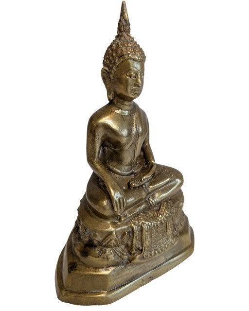 Thais Boeddhabeeld – vuurverguld brons, 097, 17 cm, Gebruikt, Ophalen of Verzenden, Goud
