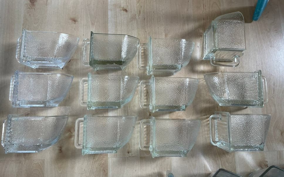 12 gruttersbakken glas, Ophalen of Verzenden