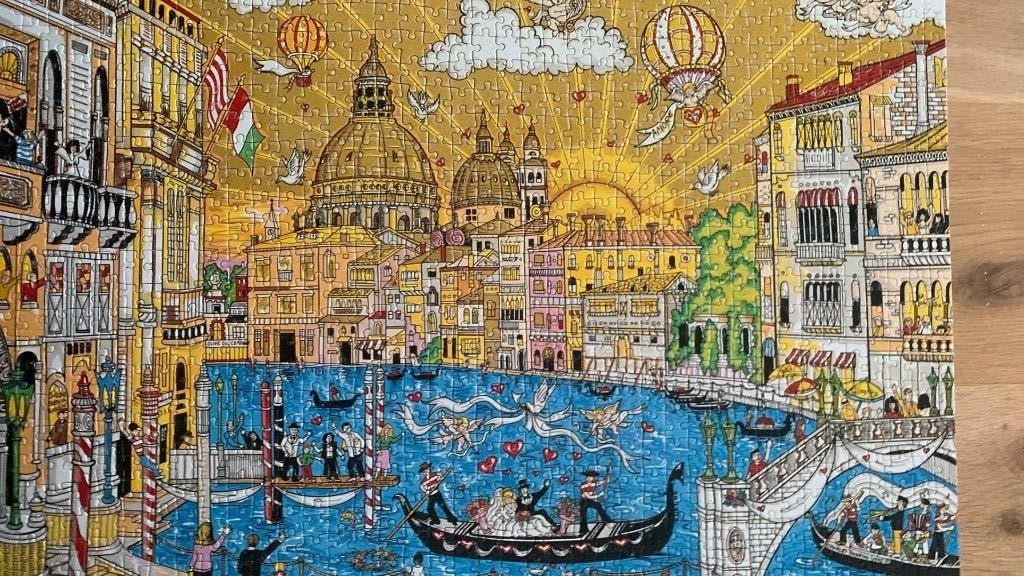 Puzzel Fazzino Venetie 1000 stukjes, Ophalen of Verzenden, 500 t/m 1500 stukjes, Zo goed als nieuw