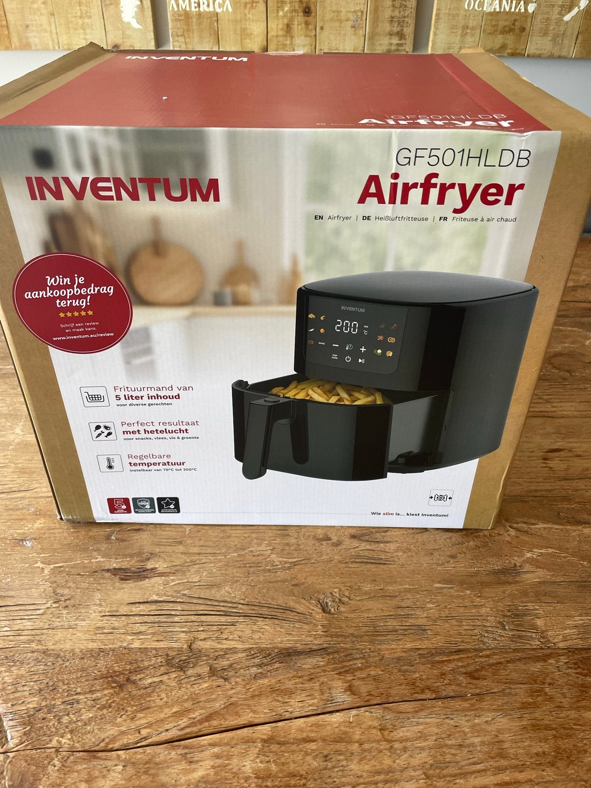 Inventum GF501HLDB Airfryer - Nieuw in doos, Ophalen of Verzenden, Nieuw, Airfryer, 1500 gram of meer