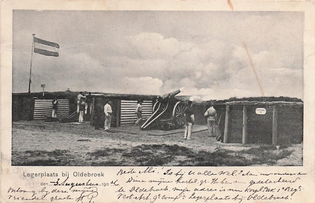 JQ149 Oldebroek Legerplaats Militair 1906, Ophalen of Verzenden, Voor 1920, Gelopen, Overijssel
