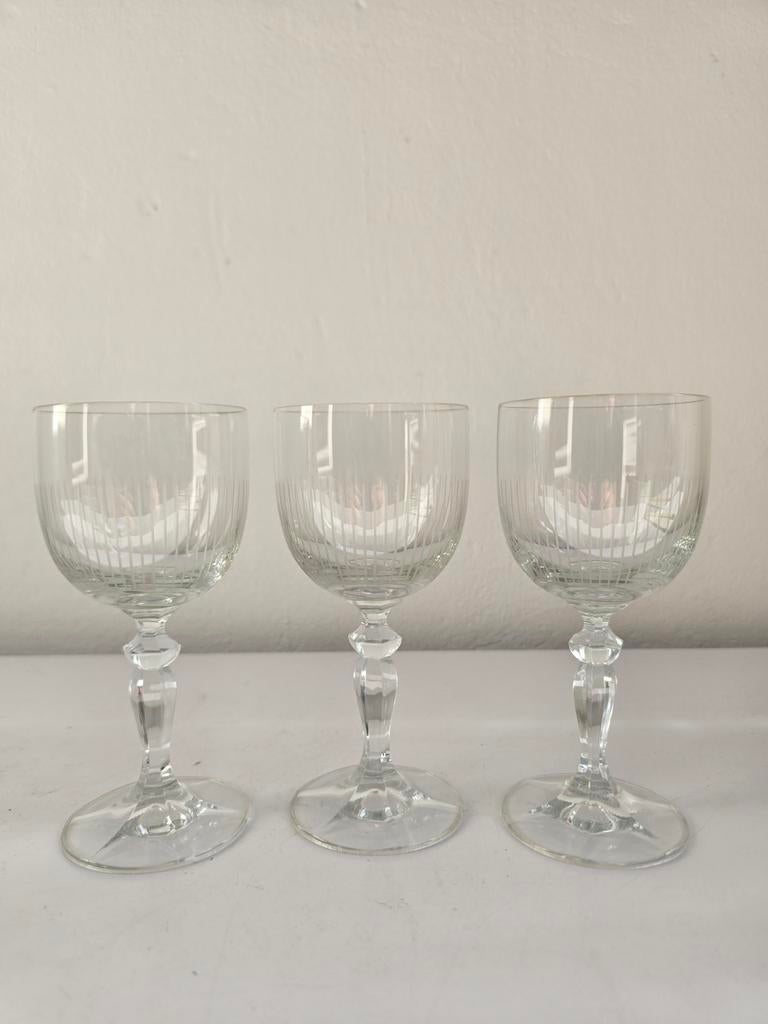 3 kristallen wijnglazen, 15 cm hoog, Ophalen