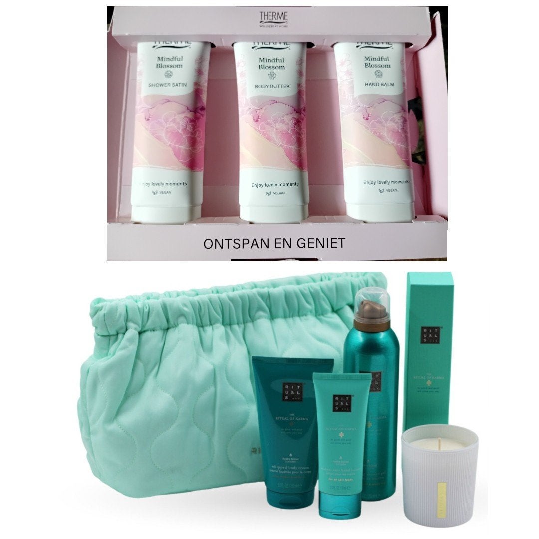 Rituals The Ritual of Karma set met Luxe Clutch + Therme set, Ophalen of Verzenden, Nieuw, Groen, Softcase