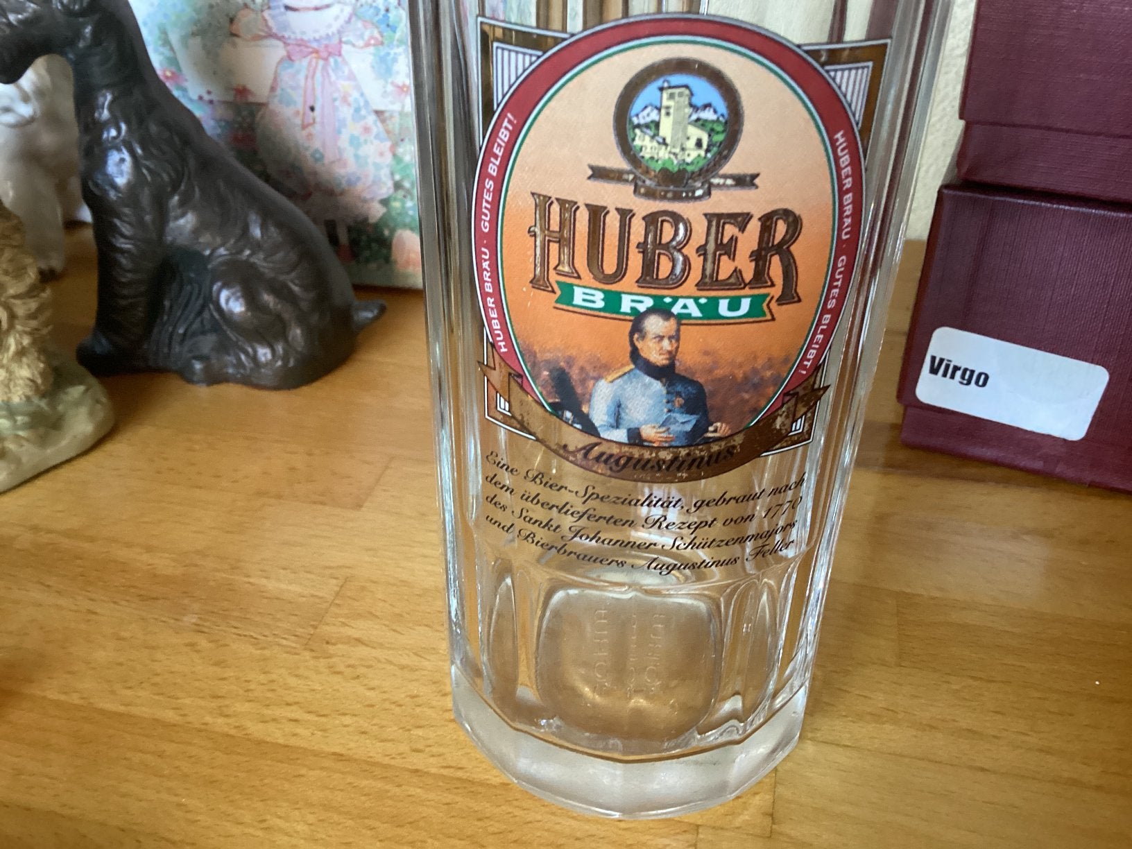Huber Brau bierpul hoog 16 cm, Verzamelen, Ophalen of Verzenden, Zo goed als nieuw, Pul(len), Hertog Jan