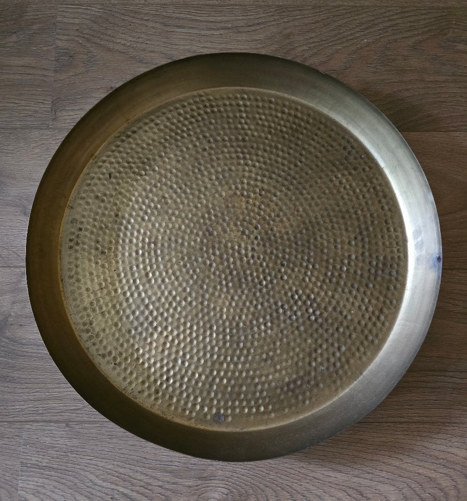 Groot Marokkaans/oosters uitziend metalen dienblad, Huis en Inrichting, Rond, Ophalen of Verzenden, Zo goed als nieuw, Dienblad