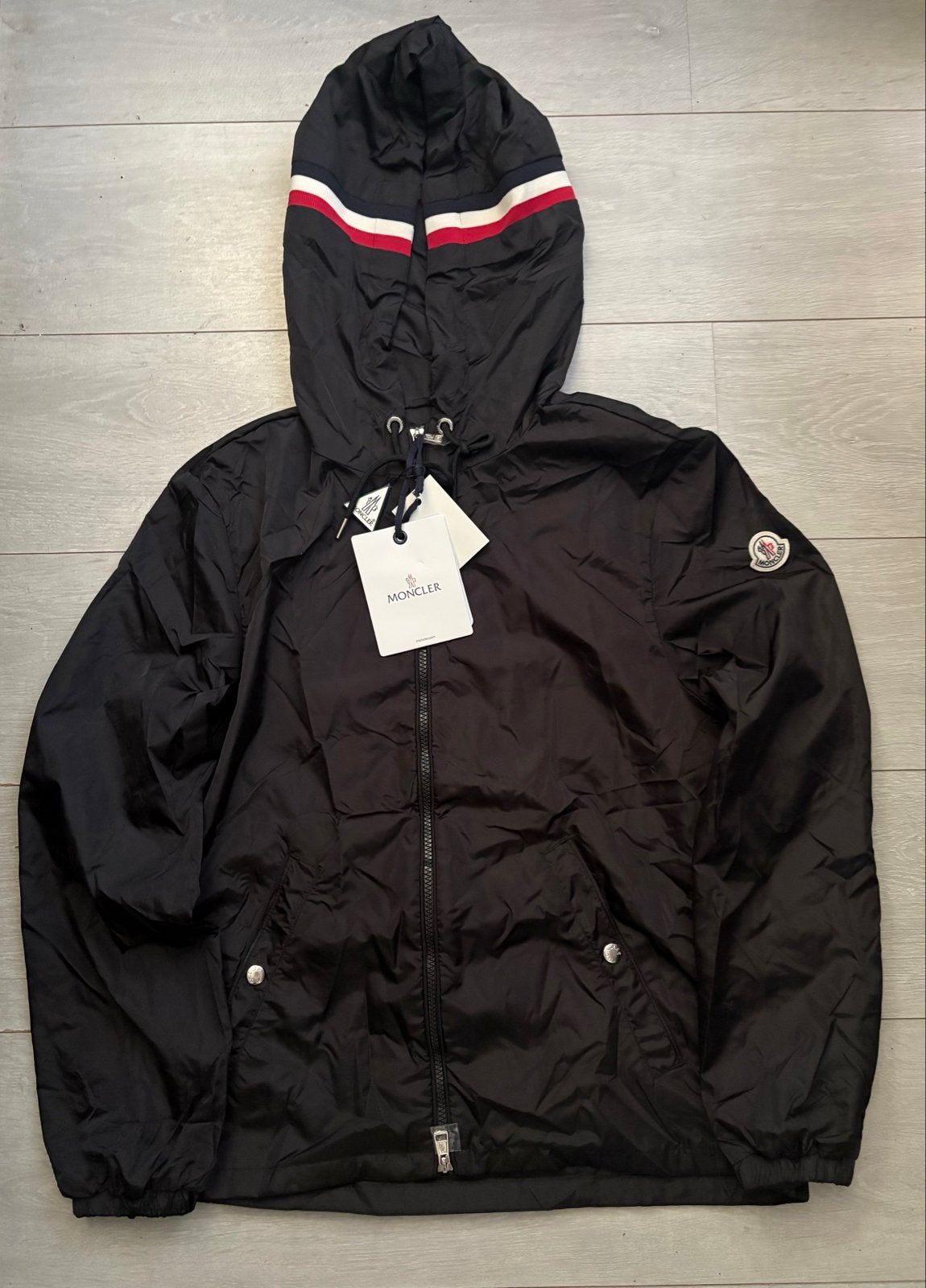 Moncler Windjack, Ophalen of Verzenden, Zo goed als nieuw, Maat 48/50 (M), Zwart