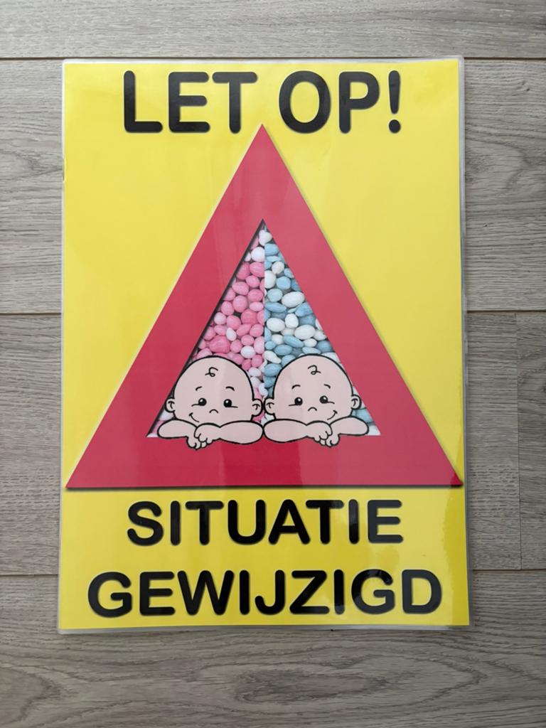 Tweeling geboortebord, Ophalen of Verzenden