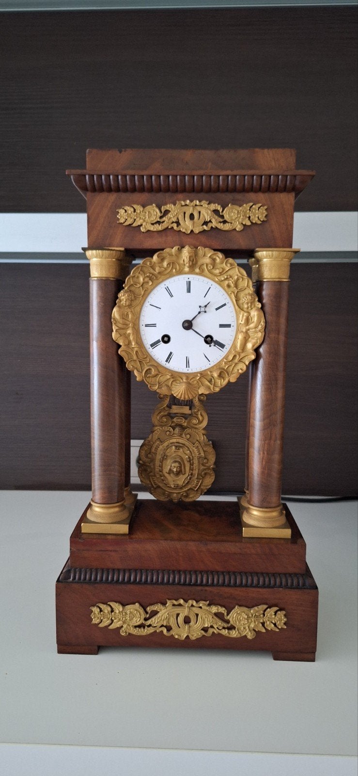 Antieke Franse  colom pendule, Ophalen