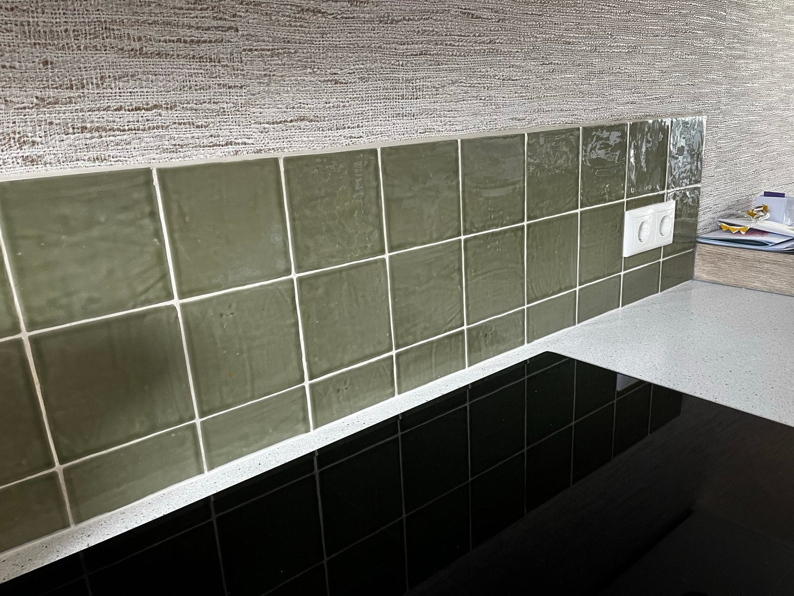 Steenbok Rustic Olive Green Glossy tegels 13x13 cm, Ophalen, Nieuw, Minder dan 20 cm, Minder dan 5 m²