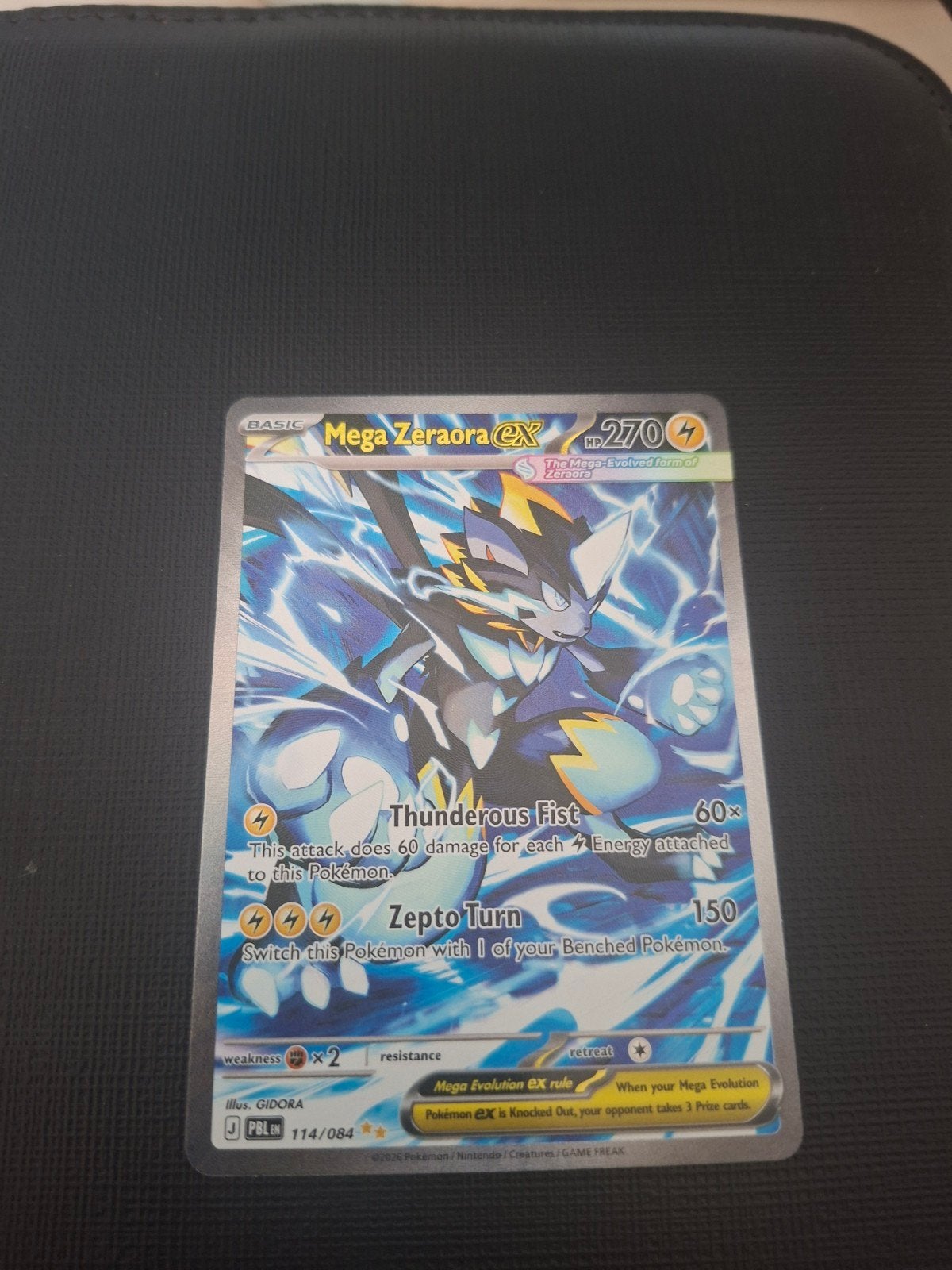 Mega Zeraora 114/084 - Pitch Black Pokémon Kaart, Ophalen of Verzenden, Zo goed als nieuw, Losse kaart, Foil