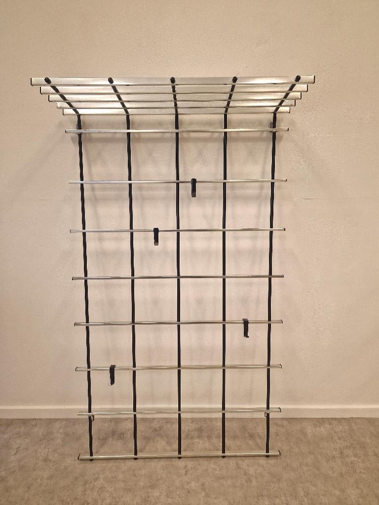 Vintage design wandgaderobe / kapstok -  Aluminium -Jaren 60, Overige materialen, Gebruikt, 100 tot 150 cm, Onbekend