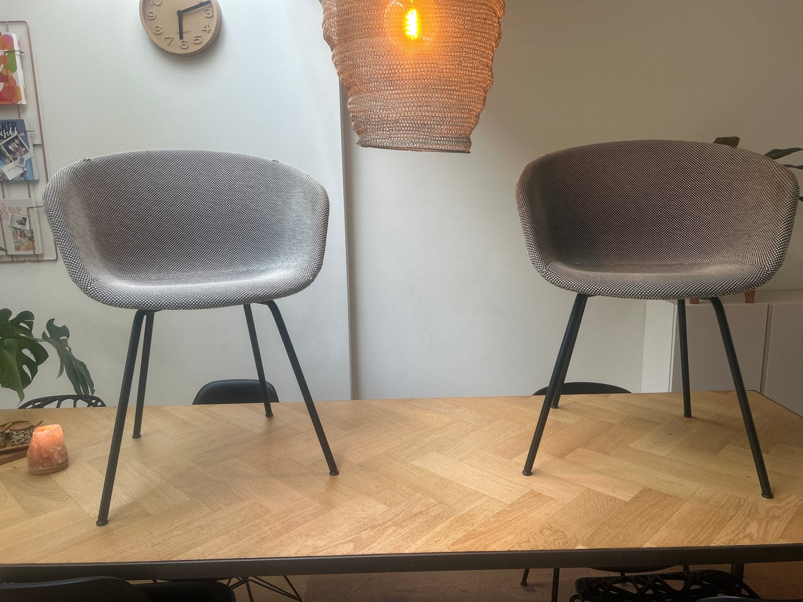 HAY gestoffeerde stoelen - beschadigd, opnieuw te bekleden, Ophalen, Gebruikt, Twee, Stof