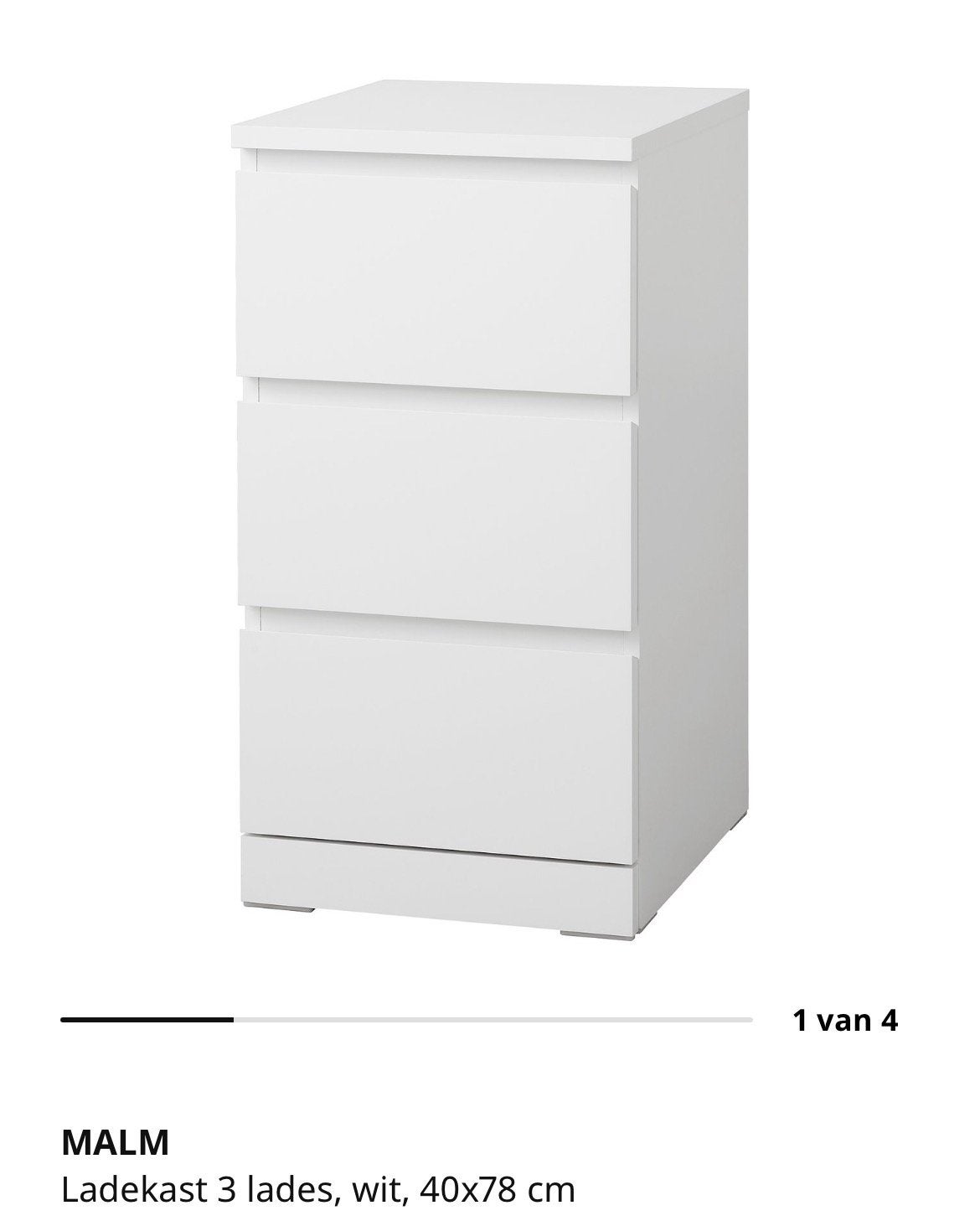 Te koop GEVRAAGD Ikea Malm 3 ladenkast wit, Ophalen, 50 tot 100 cm, Zo goed als nieuw, 3 of 4 laden