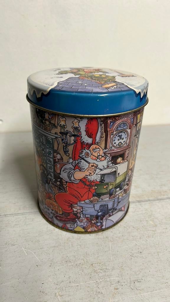 Vintage Blik vrolijk kerst - wintersblik van Harods Londen, Ophalen of Verzenden, Gebruikt, Overige