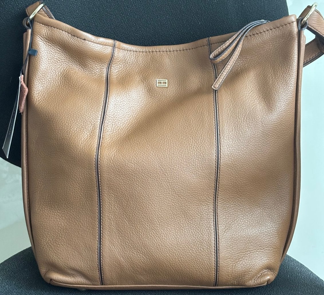 Tommy Hilfiger dames tas van leer bruin origineel, Ophalen, Nieuw, Bruin, Schoudertasje