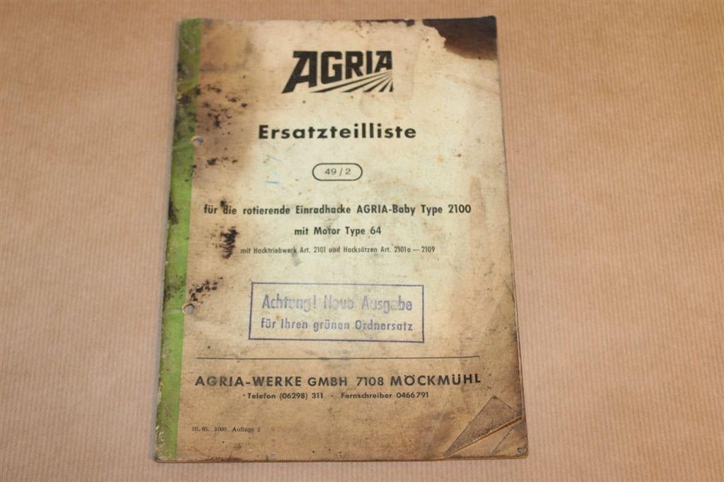 Agria Onderdelencatalogus - Landbouwmachine - 1960, Boeken, Techniek, Gelezen, Bouwkunde, Ophalen of Verzenden