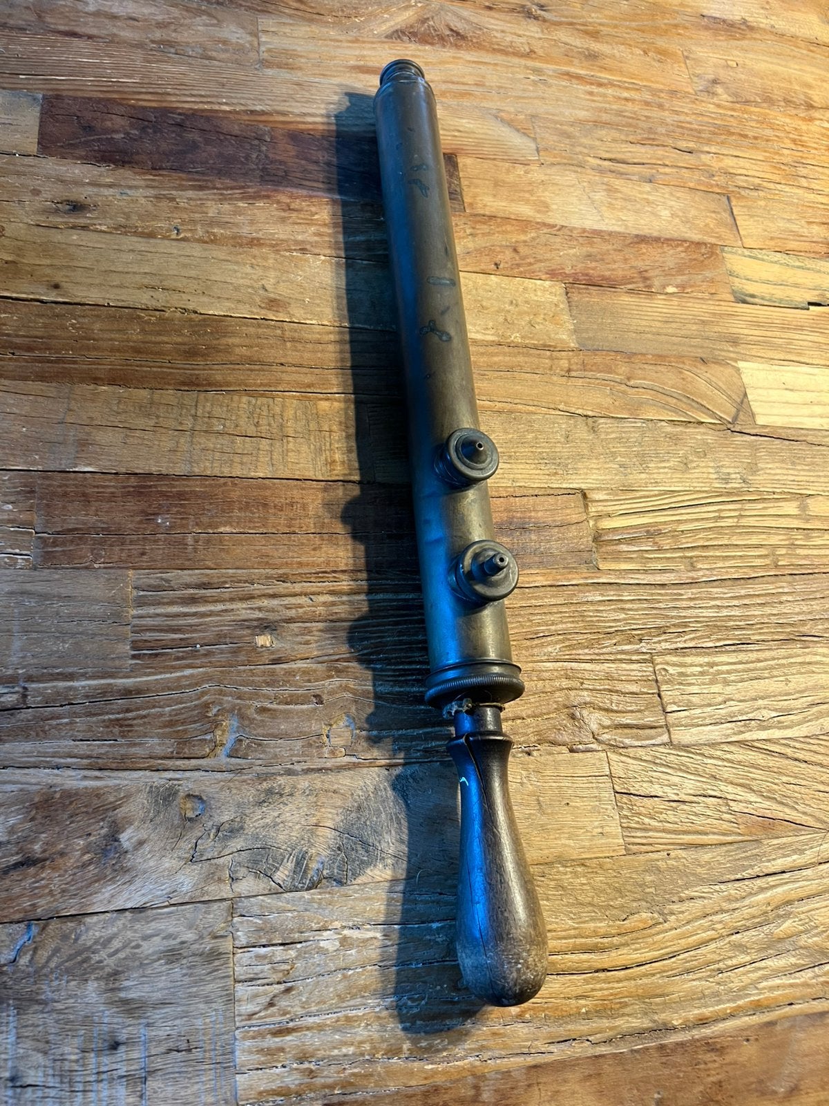 Antieke messing handspuit, Ophalen of Verzenden