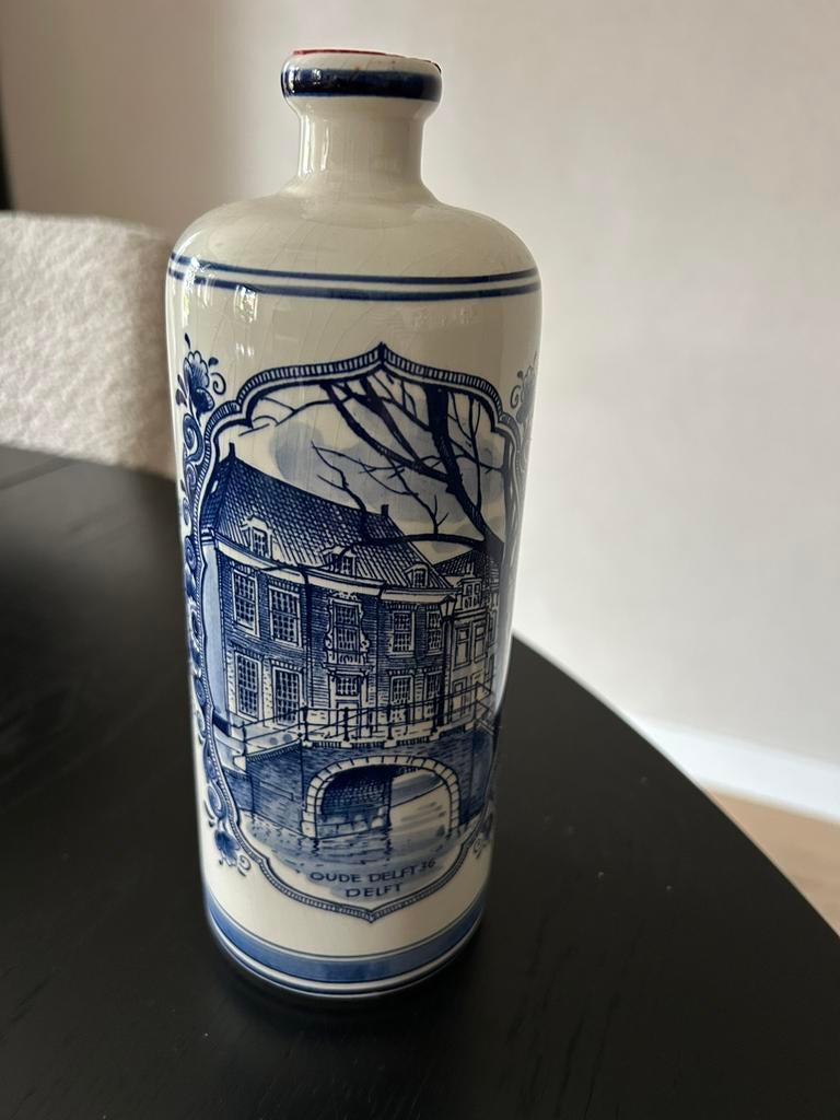 Likeurfles van Delfts blauw, Ophalen of Verzenden