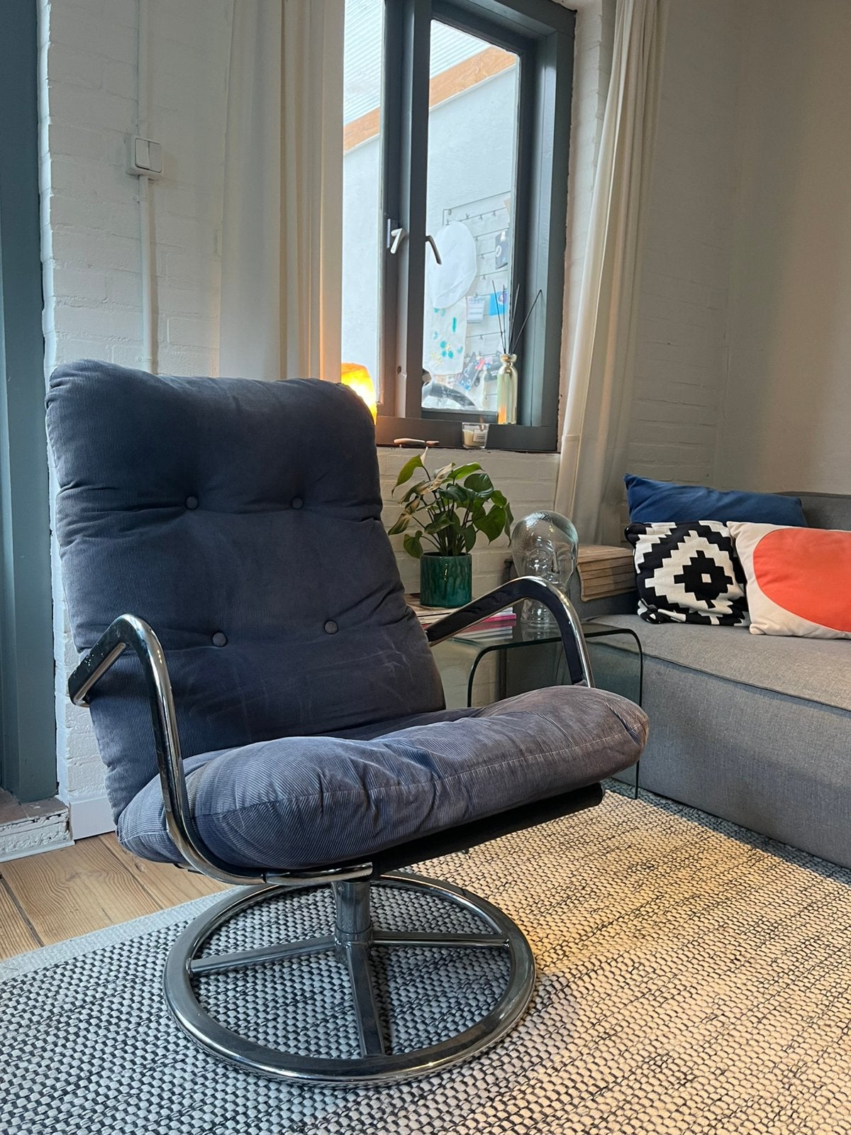 Draaistoel vintage / retro, Ophalen, Retro / vintage, Gebruikt, Overige materialen