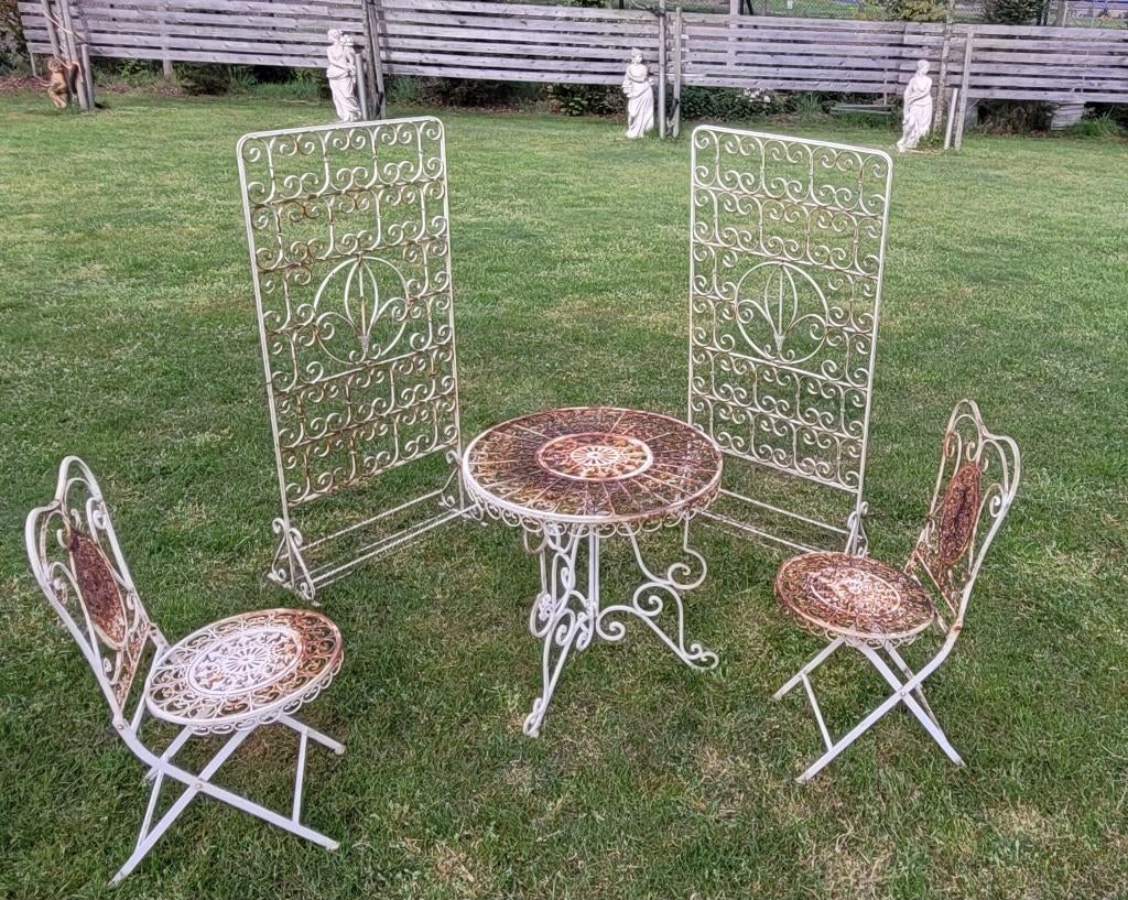 Ijzeren tuinset, Tuin en Terras, Overige materialen, Gebruikt, Bijzettafel, Tuinset