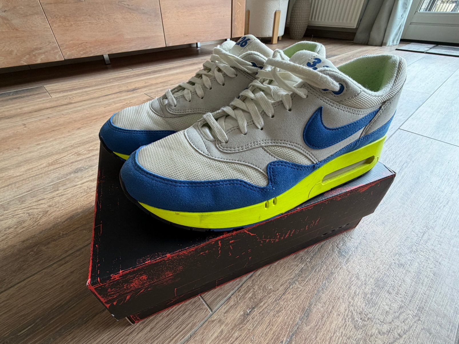 ✅Nike Air Max 1 ‘86 OG maat 47,5🔥🔥, Kleding | Heren, Schoenen, Ophalen of Verzenden, Zo goed als nieuw, Blauw, Sneakers of Gympen