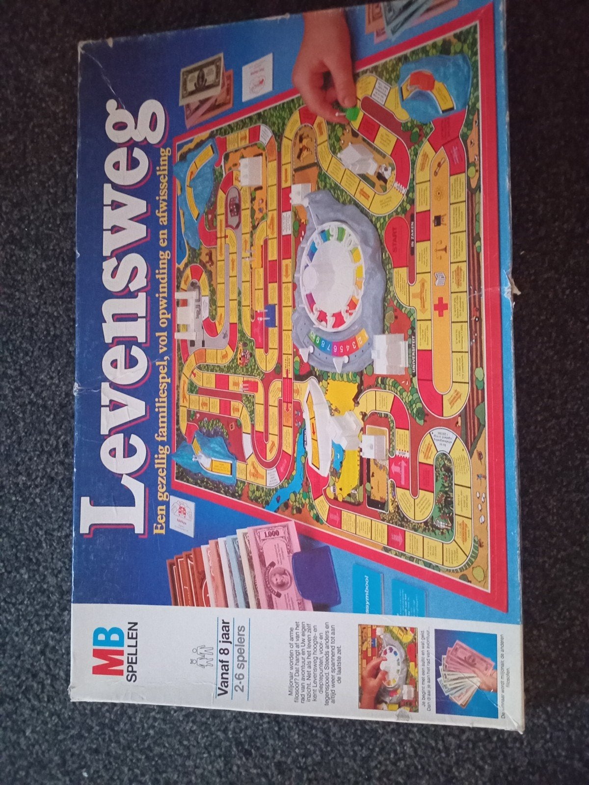 Levensweg bordspel - Klassiek familieplezier, Hobby en Vrije tijd, Gezelschapsspellen | Bordspellen, Vijf spelers of meer, Ophalen of Verzenden