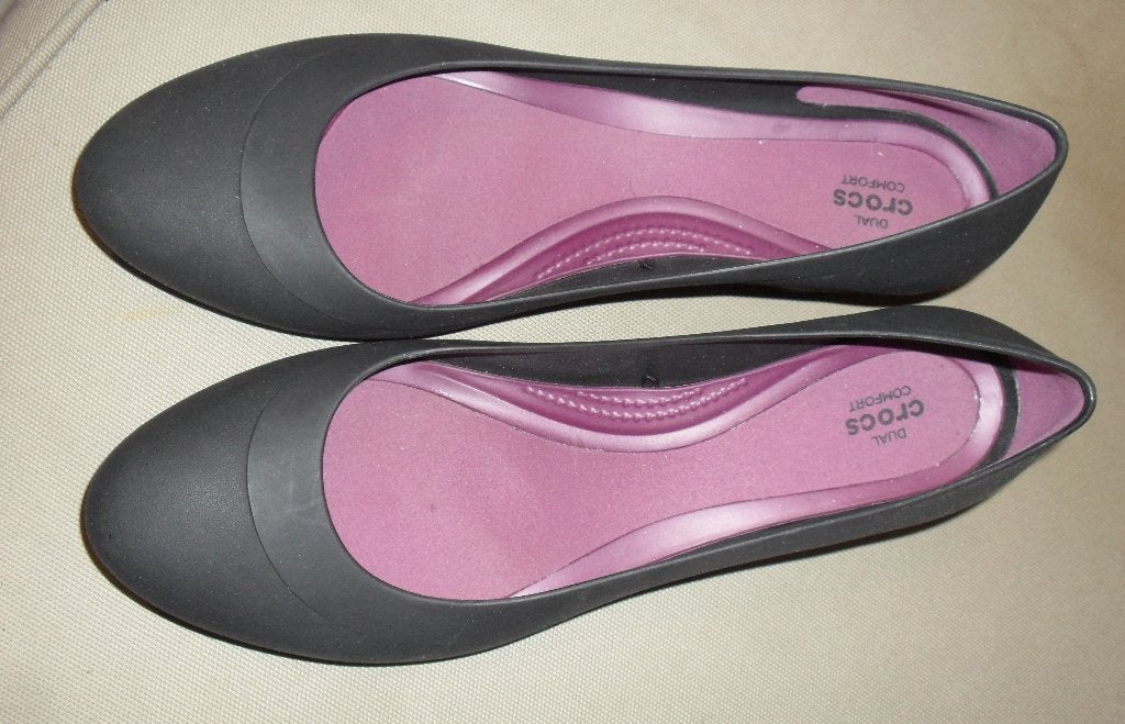 CROCS zwarte sleehak wedges model instappers W11 = 42, Verzenden, Crocs, Gedragen, Instappers