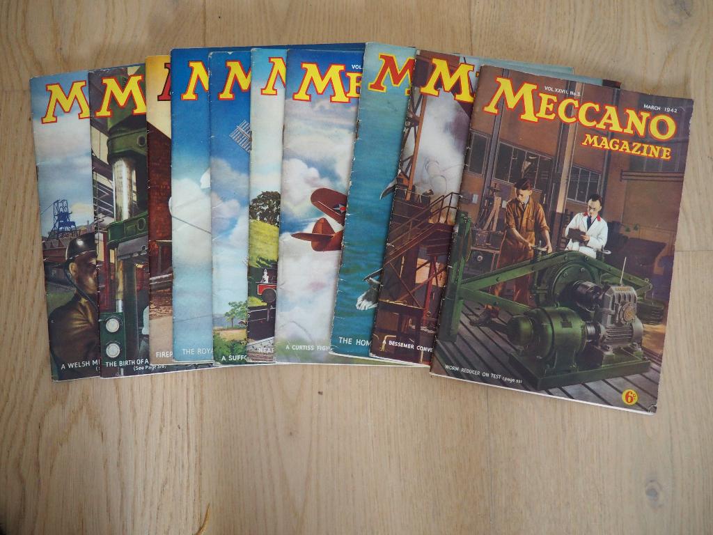 meccano magazines 1942 van maart tot december 10 stuks, Ophalen of Verzenden