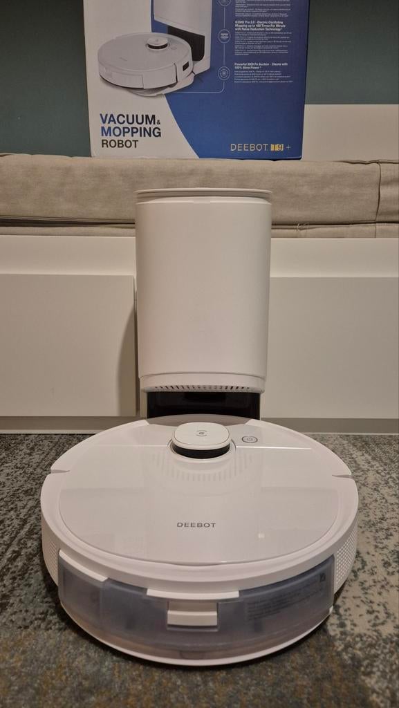 Ecovacs Deebot T9+ robotstofzuiger met dweilfunctie, Ophalen of Verzenden, Zo goed als nieuw, Stofzak, Robotstofzuiger