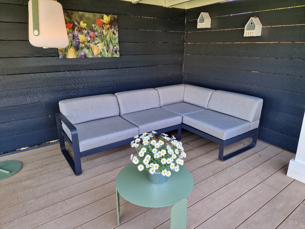 Z.g.a.n. aluminium Fermob Bellevie lounge hoekbank, Ophalen, 4 zitplaatsen, Aluminium, Zo goed als nieuw