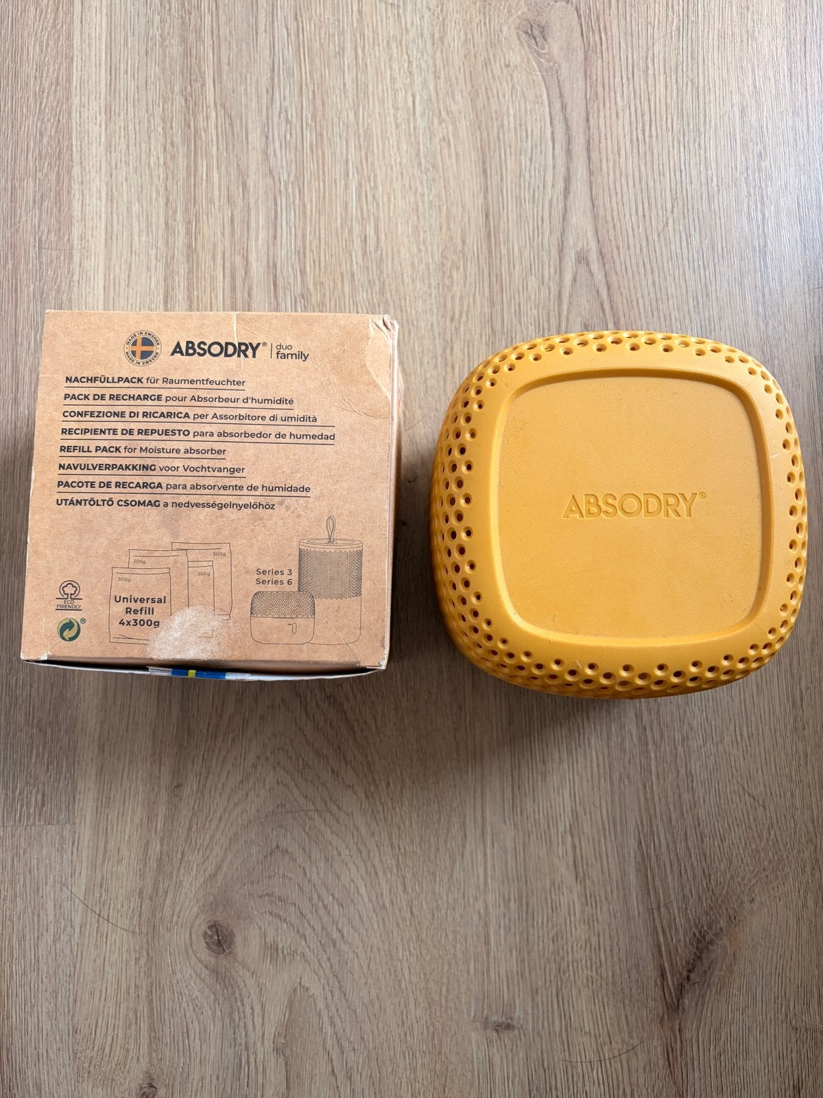 Absodry Vochtvanger met Navulverpakking (3x300g), Ophalen of Verzenden, Zo goed als nieuw, Luchtontvochter