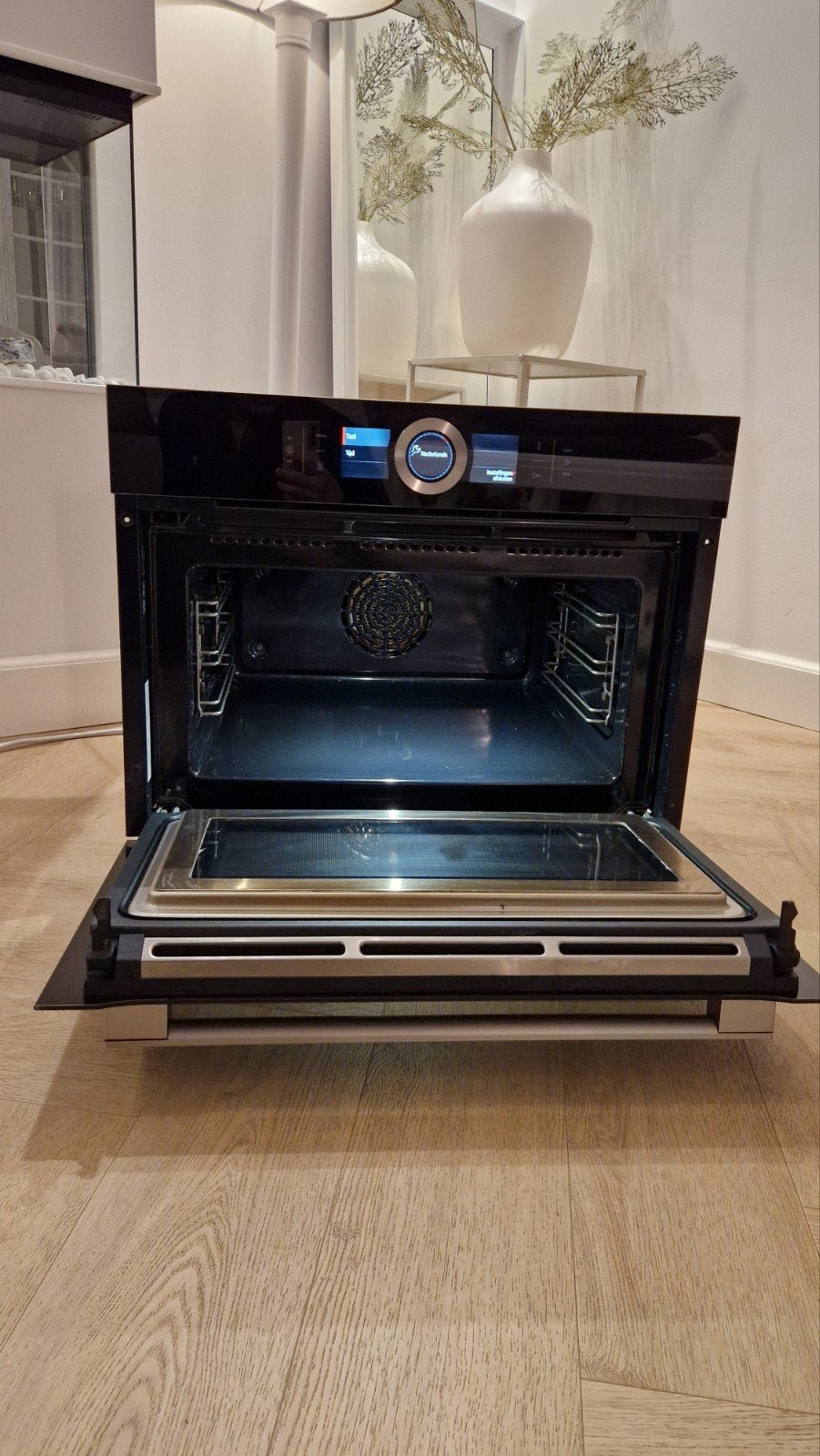 Luxe Bosch combi oven magnetron serie 8, Ophalen, Combimagnetron, 60 cm of meer, Zo goed als nieuw