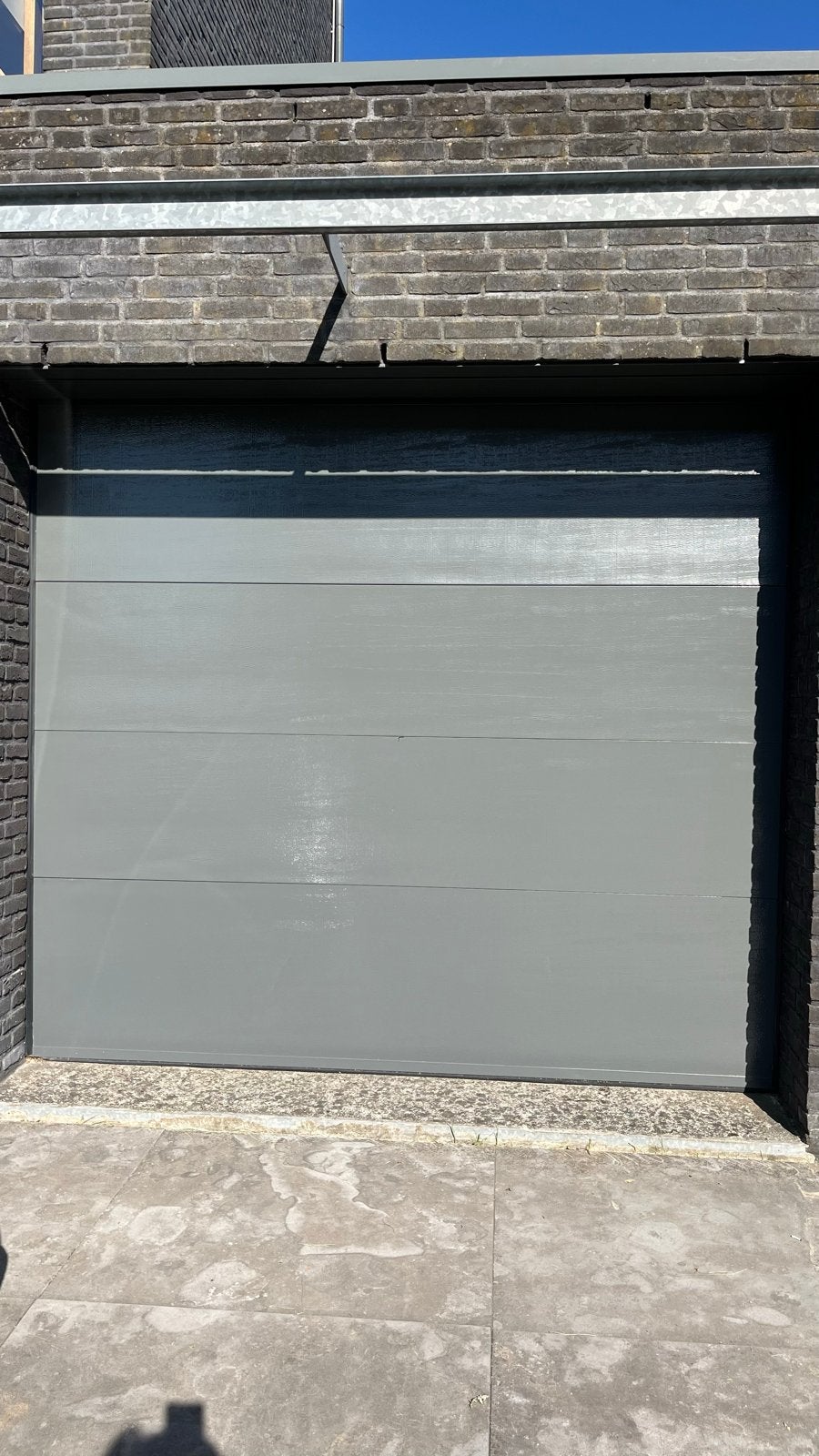 Antraciet Grijze Elektrische Garagedeur - Ophalen op Afspraa, Ophalen, Gebruikt, Garagedeur, 120 cm of meer