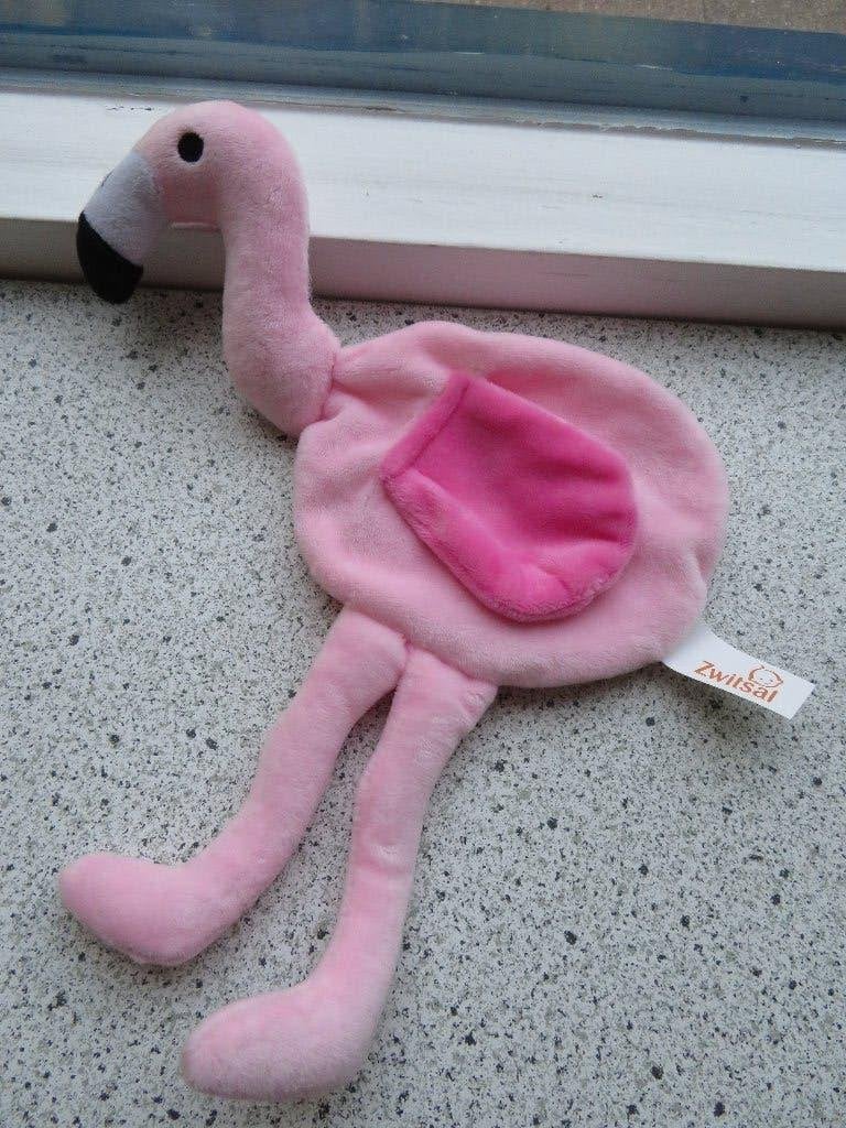 Knuffeldoek flamingo merk Zwitsal zacht roze velours, Overige typen, Ophalen of Verzenden, Zo goed als nieuw, Wasbaar