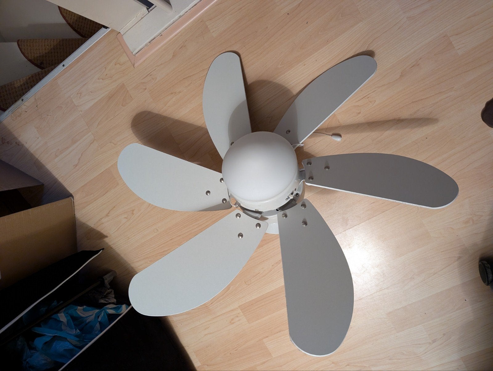 Plafondventilator met verlichting - Wit, Witgoed en Apparatuur, Ventilatoren, Zo goed als nieuw, Plafondventilator, Ophalen