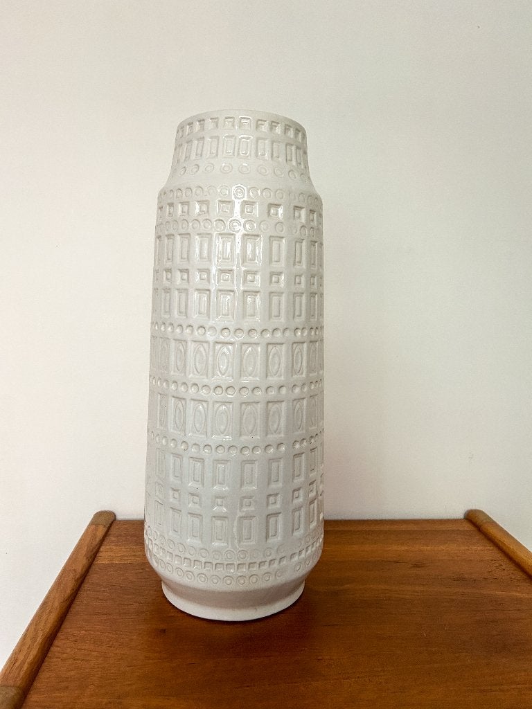 XL vintage west germany vaas wit, Wit, Ophalen of Verzenden, Zo goed als nieuw, 50 cm