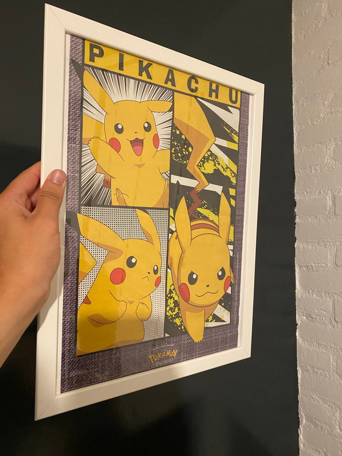 Ingelijste Pikachu Pokémon poster, Ophalen of Verzenden, Zo goed als nieuw, Overige typen