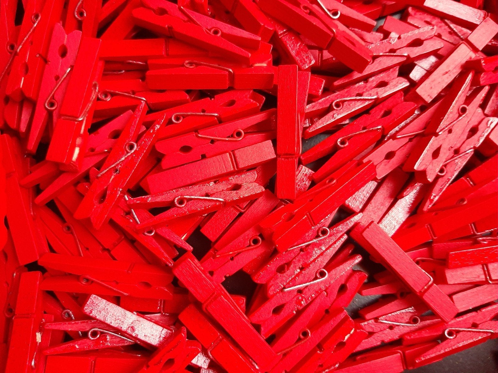 100 houten rode knijpertjes 4,7 cm, Verzenden, Nieuw, Hout