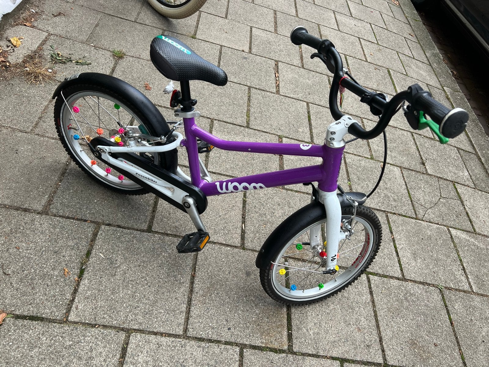 Woom 3 kinderfiets paars 16 inch, Fietsen en Brommers, Ophalen, Gebruikt, Velgrem, 16 tot 20 inch