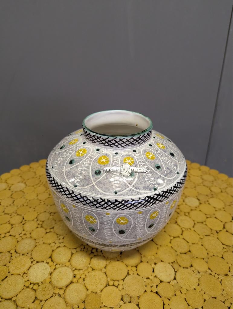 Vintage Duitse vaas, JAWE, 1960s, Huis en Inrichting, Woonaccessoires | Vazen, Wit, Aardewerk of Porselein, Ophalen of Verzenden